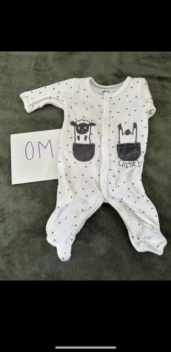 Pyjama velours naissance 0M