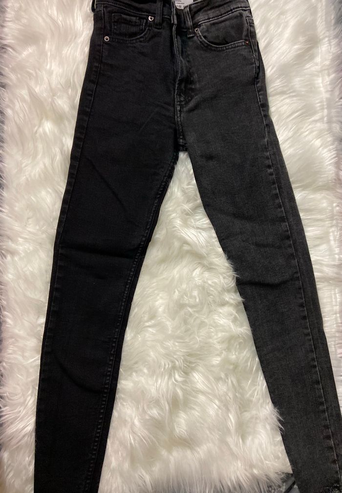 Jean bicolore taille haute