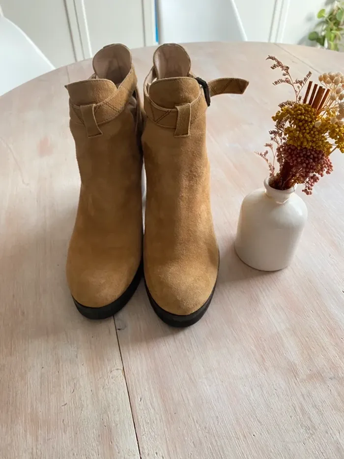 Bottines ajourées camel Minelli - photo numéro 3