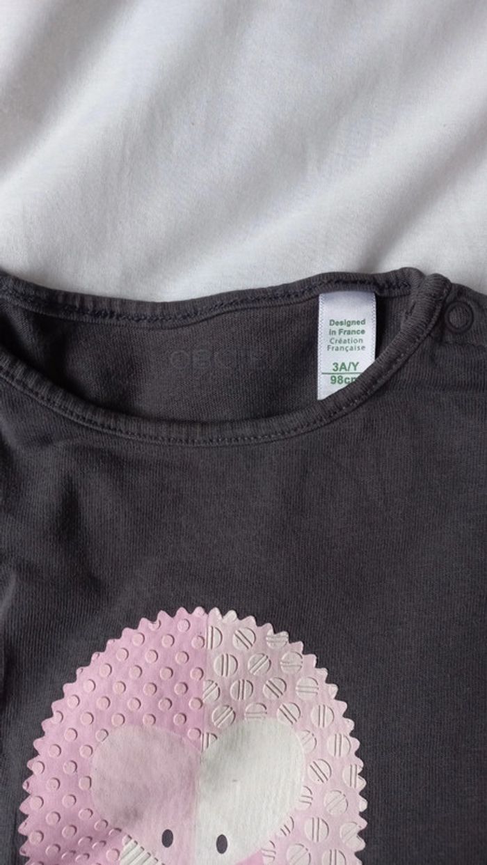 T-shirt gris hérisson rose - photo numéro 3