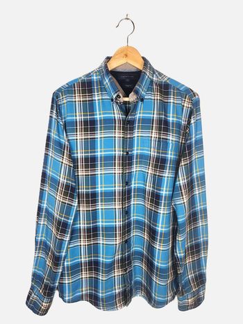 Chemise Tommy Hilfiger Vintage Fit – Bleu à Carreaux – Taille S