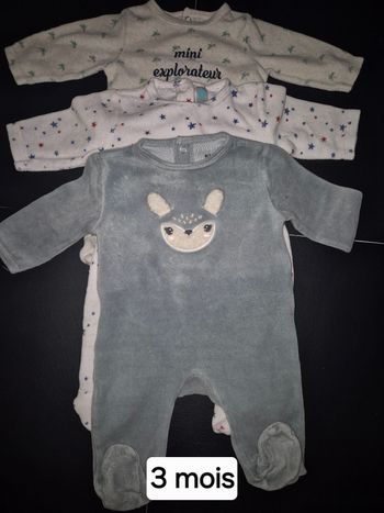 Pyjama velour 3 moise