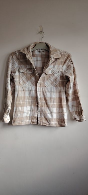 Surchemise femme à carreaux beige & écru BZB – taille XXS