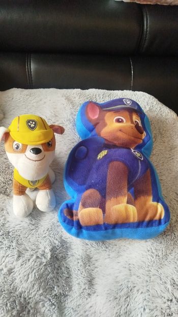 Lot peluches pat patrouille coussin chase