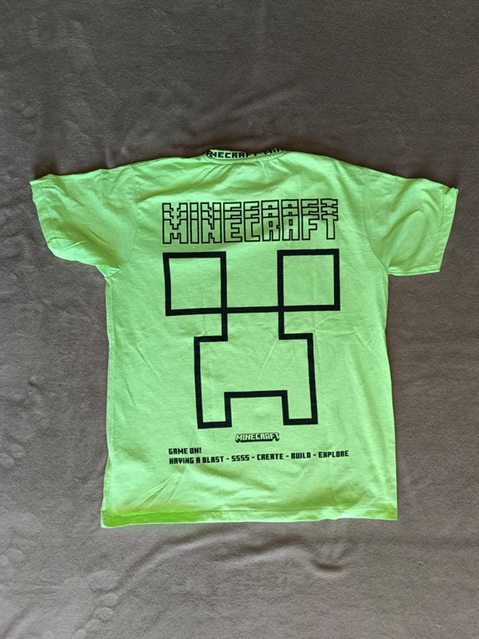 T-shirt jaune fluo Minecraft taille 14 ans - photo numéro 3