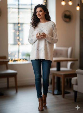 Élégant pull blanc. Taille 38

