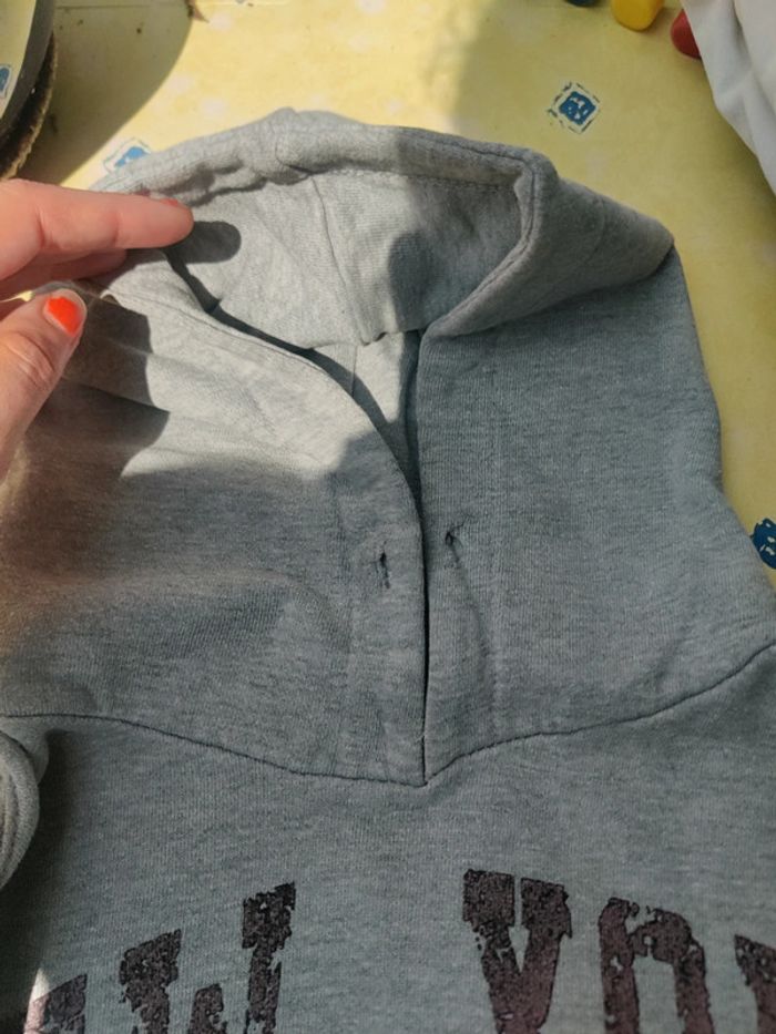 Sweat gris à capuche homme - photo numéro 4