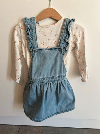 Ensemble robe en jeans et tes shirt fille Gemo 24mois