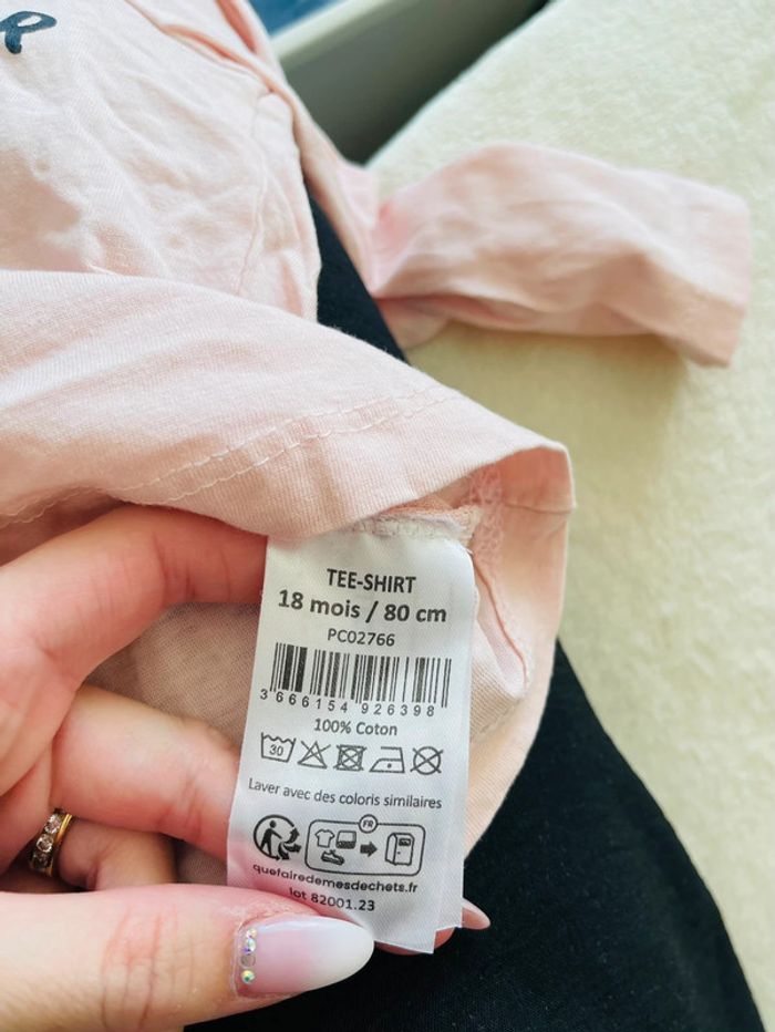 Tee shirt / haut Manche longue 18mois 80cm Mes petits cailloux « sœur de cœur pour la vie » - photo numéro 4