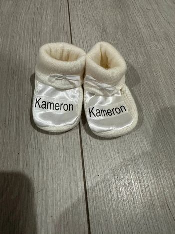 Chausson naissance bébé prénom Kameron