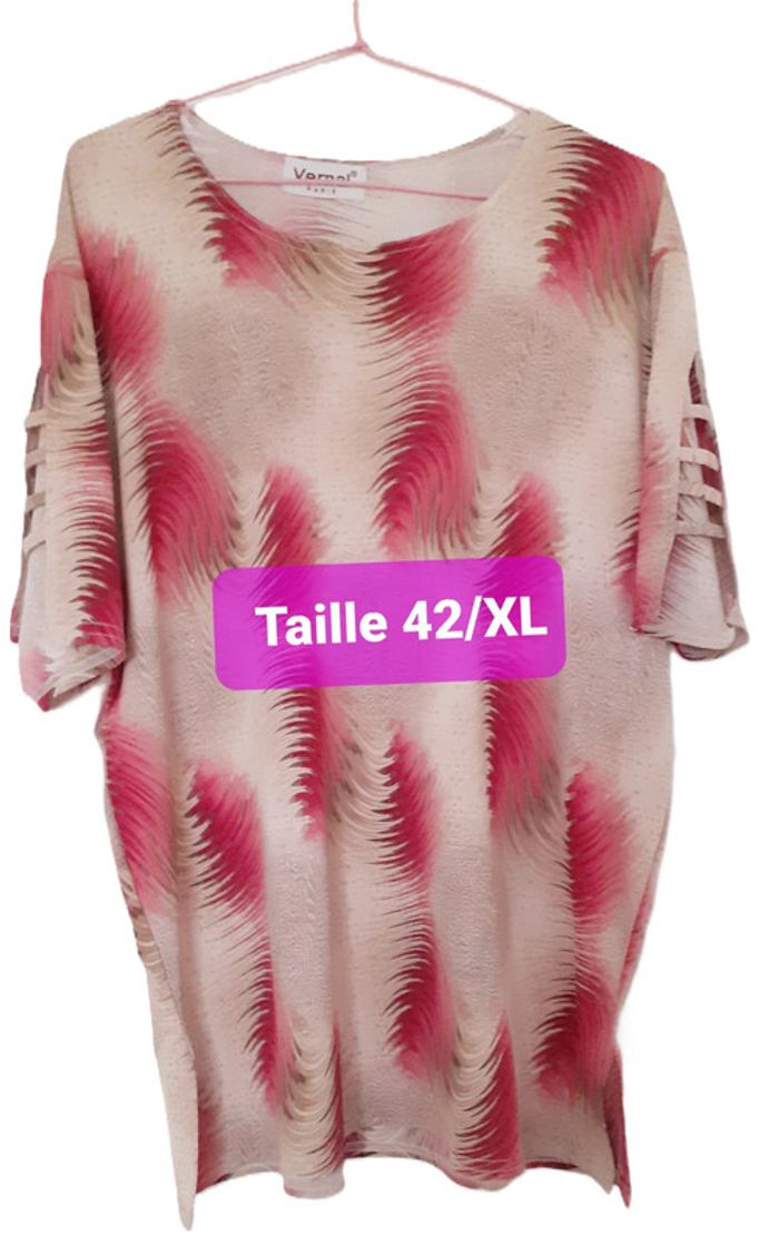 Superbe blouse "plumes". Taille XL. Vernal Paris