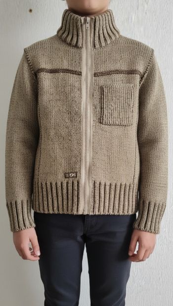 Gilet zippé en maille épaisse YCC – Style Montagne / Greenland – 8 ans