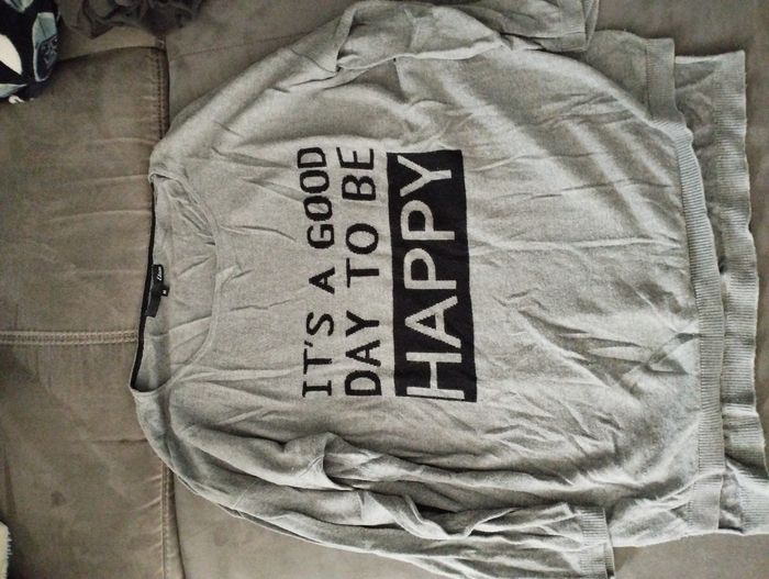 Pull gris manches 3/4