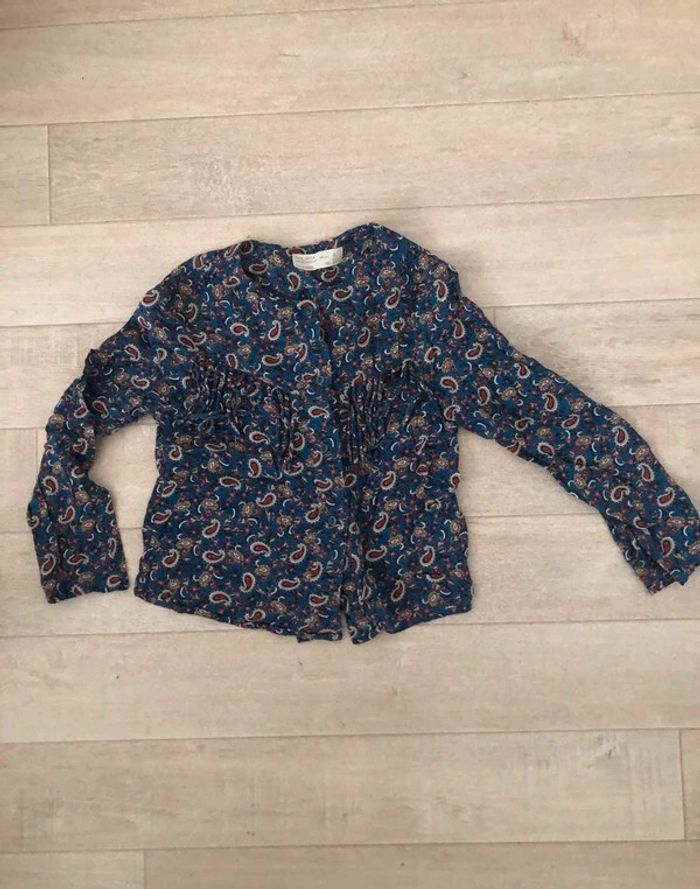 Chemise fille bleu Zara - photo numéro 3