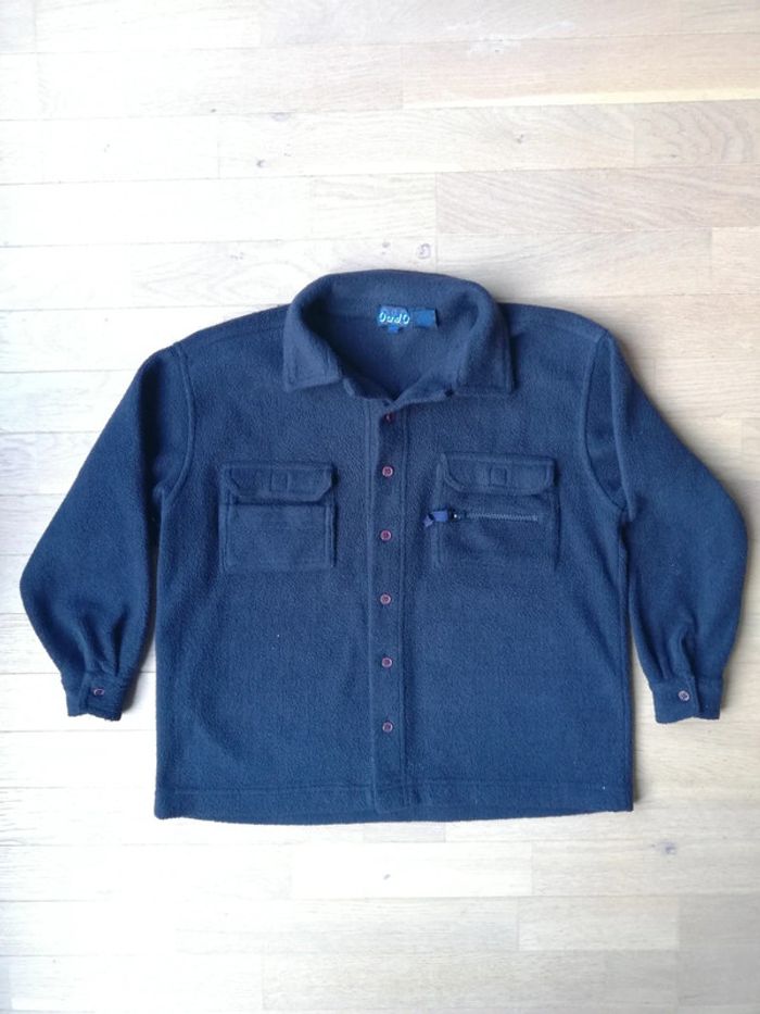 Chemise enfant vintage O and O polaire sherpa bleu marine taille 10 ans