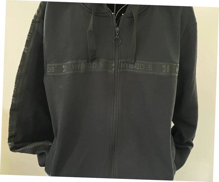 Gilet zippé noir à capuche taille XL marque hybrid.5 - photo numéro 2