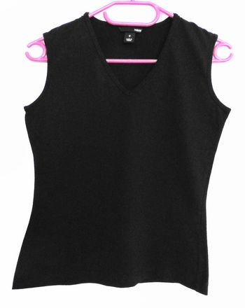 Debardeur noir col v. H&M. Coton. Spandex. Taille 38