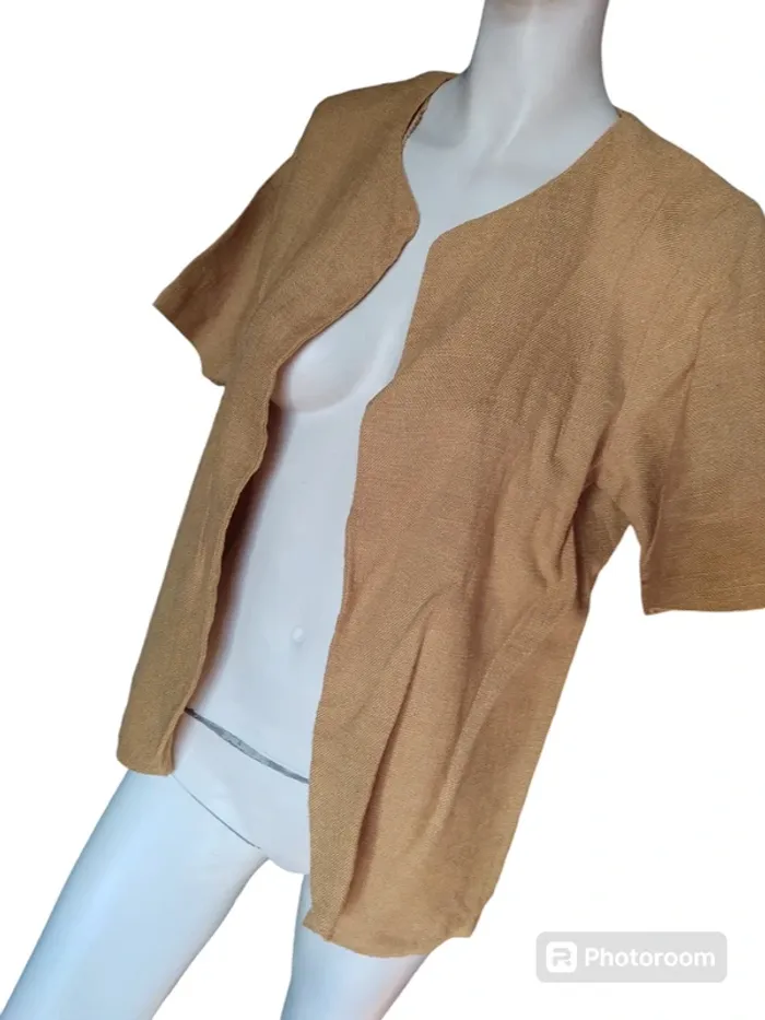 Veste jacket printemps été vintage retro moutarde jaune toile