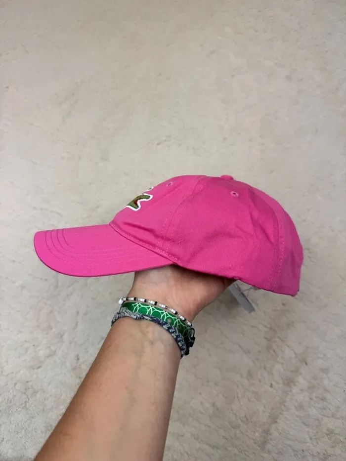 Casquette Lacoste Rose Fuchsia Logo Brodé Neuve - photo numéro 3