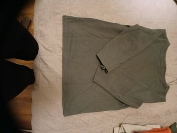 Pull léger maille nid d abeille vert