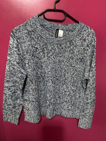 Pull court mélange de bleu