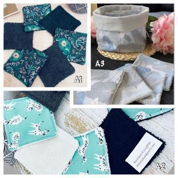 Lingettes lavable et réutilisable lot de 6