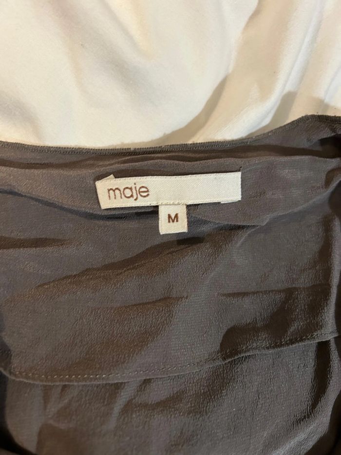 Robe en soie grise maje taille m - photo numéro 5