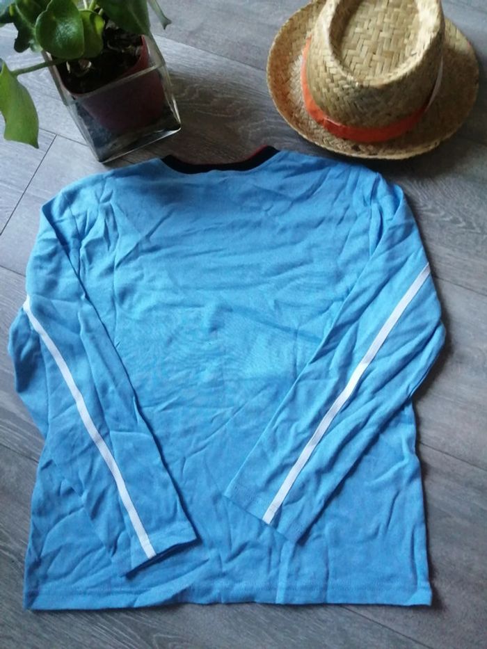 🌸Tee-shirt manches longues bleu /blanc Taille 10 ans Neuf 🌸 - photo numéro 2