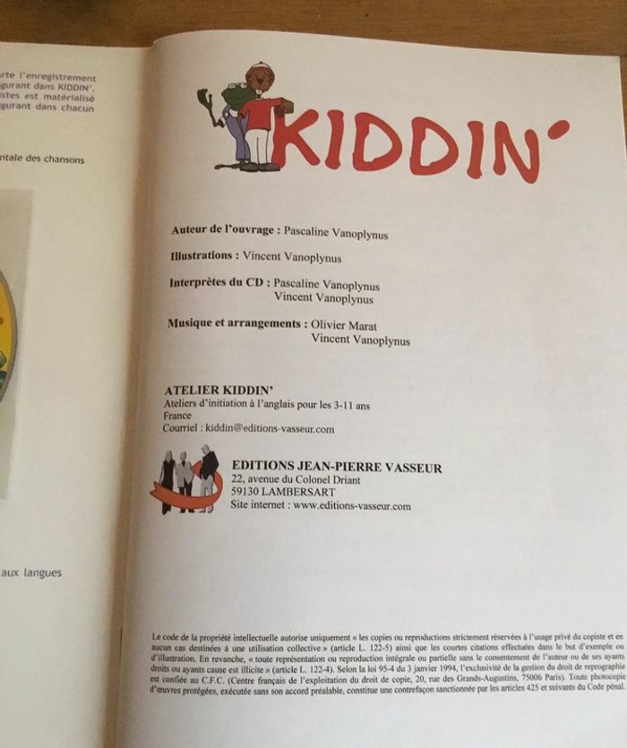 Livre « kiddin l’anglais en s’amusant » - photo numéro 3