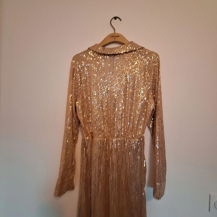 Robe chique avec paillettes beige taille unique - photo numéro 11
