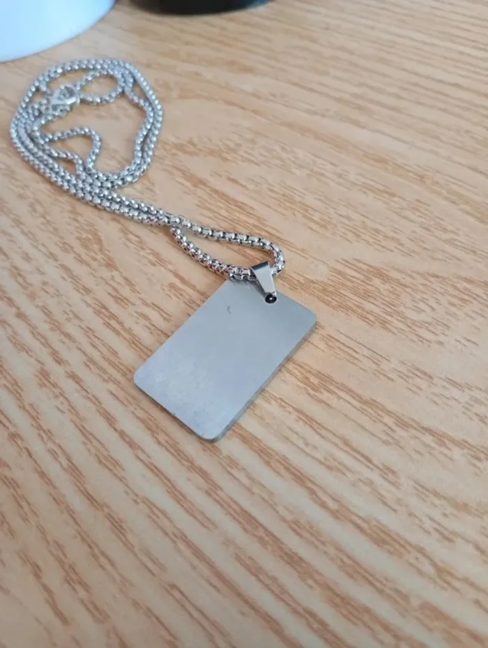 Solde 💝 Idée cadeau vintage style Collier as de coeur homme acier inoxydable - photo numéro 2