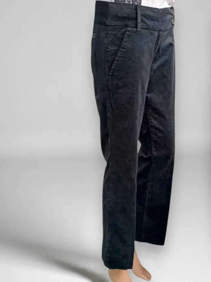 Pantalon effet velours PINKO , large évasé, T basse ceinturé ,texture extensible ,coton et rayon - photo numéro 3