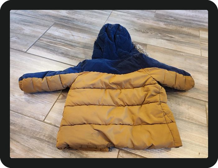 Blouson à capuche bleu marine marron Tape à l'oeil Taille 36 mois - photo numéro 5