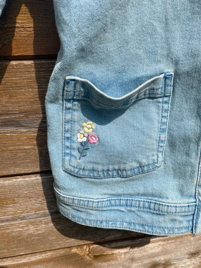 Veste jean fleurs fille 8 ans sergent major - photo numéro 5