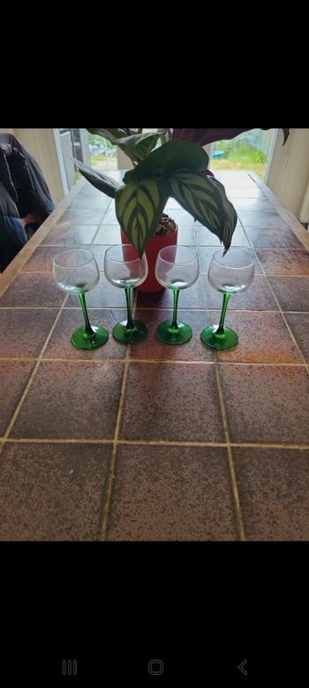 Lot 4 verres à pied 16 cm