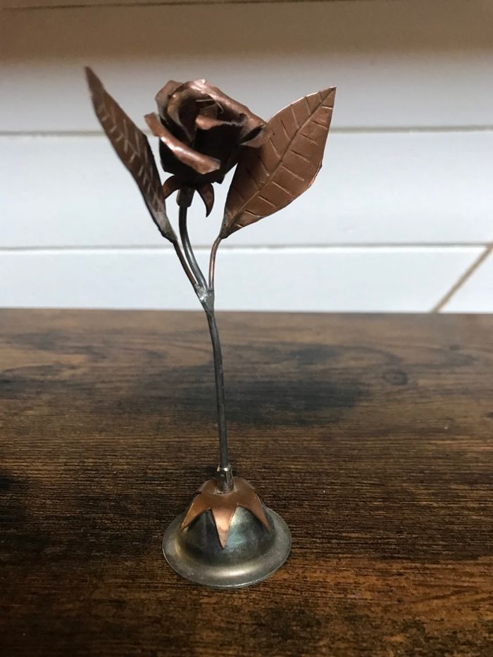 Rose en métal de 11 cm - photo numéro 3