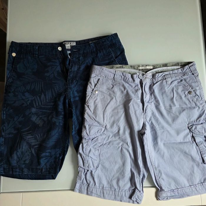 2 shorts en toile m, bleus - photo numéro 2
