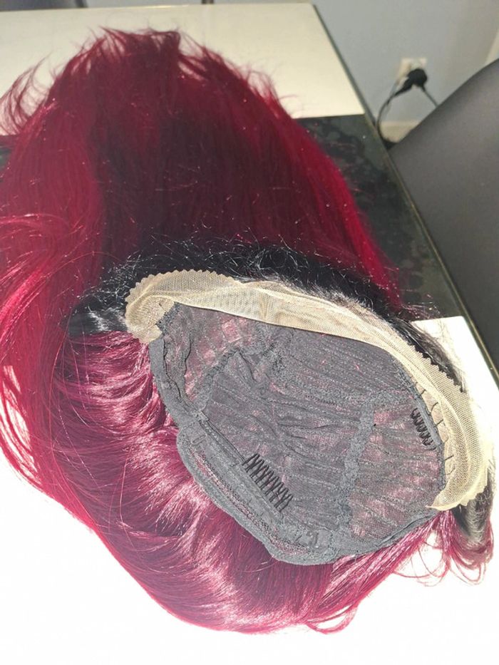 Perruque couleur vin rouge 73cm - photo numéro 6