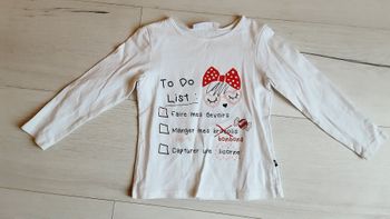 Vêtement fille tee-shirt manches longues blanc To do list Lili marelle
