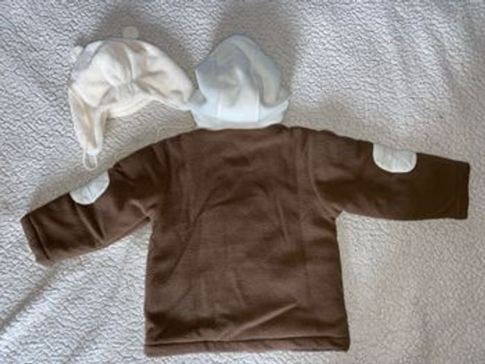 Lot manteau chaud hiver + bonnet ourson 24 mois - photo numéro 2