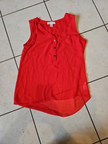 Débardeur transparent rouge taille s