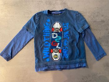 T-shirt manches longues marine « skate » strass réversibles Desigual 3/4 ans