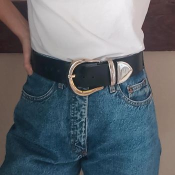 Ceinture large grosse boucle dorée