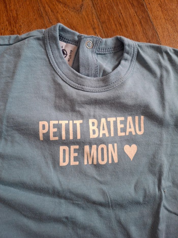 T shirt manches longues neuf petit bateau 6 mois - photo numéro 3