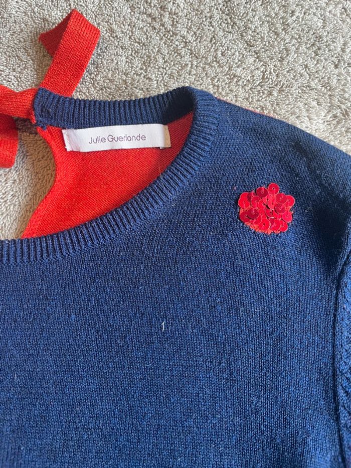Pull Bleu à Pois Rouges Julie Guerlande – Taille XL 💙🔴 - photo numéro 3