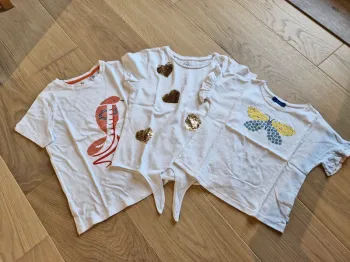 Lot 3 t-shirt fille Okaidi et Tex