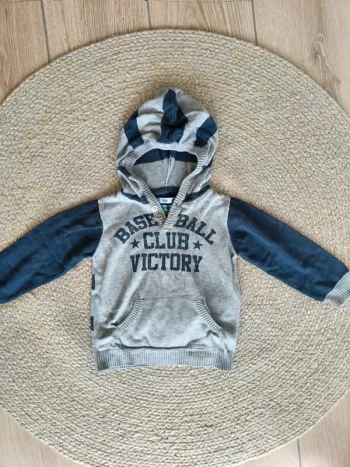 Sweat à capuche gris/bleu Gémo 3A