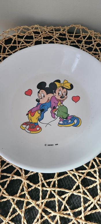 Assiette Plastorex Mickey et Minnie Disney vintage