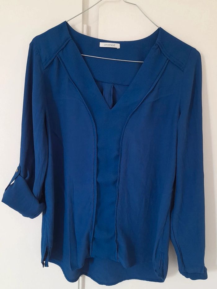 Blouse bleue manches longues - Promod - photo numéro 3
