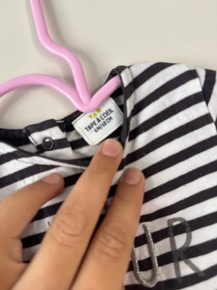 👚 haut manche longue - bébé fille / 6 mois - 68 cm - tape à l’œil - bon état - 109% coton - photo numéro 5